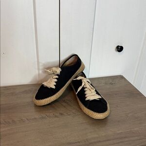 Emu Australia Black Canvas Espadrille Sneakers - cotton upper - W10 / M9